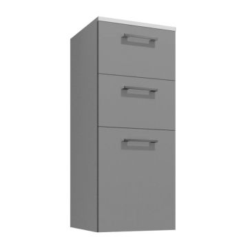 Badea Highboard 35 cm, 2 Auszüge, 1 Tür, 1 Glaseinlegeboden, Abdeckplatte