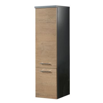 Badea Mittelschrank 35 cm, 1 Tür, 1 Auszug, 3 Glaseinlegeböden, Abdeckplatte