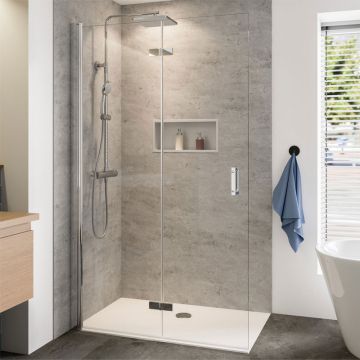 Breuer Panorama Walk In Dusche - Drehfalttür alleinstehend 140 cm