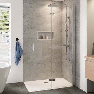 Breuer Panorama Walk In Dusche - Drehfalttür alleinstehend 140 cm