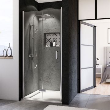 Breuer Panorama Duschtür für Nische - 80 cm Drehfalttür