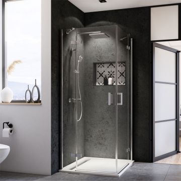 Breuer Panorama Dusche mit Eckeinstieg - 2 Drehtüren 100 x 100 cm Ambiente 1