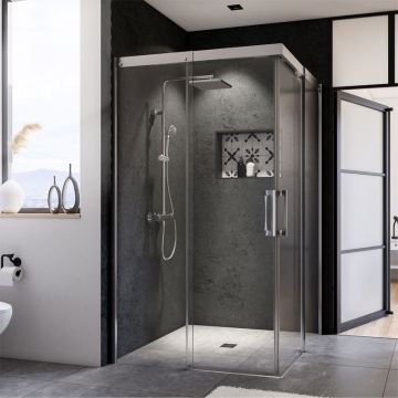 Breuer Panorama Dusche mit Eckeinstieg - 100 x 100 cm
