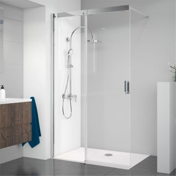 Breuer Panorama Walk In Dusche - 140 cm Schiebetür mit Festteil, Anschlag links