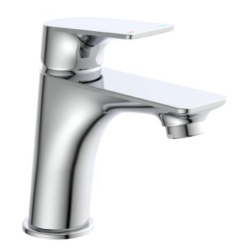 badshop.de Design Waschtischarmatur verchromt, inkl. Push-Open-Ablaufgarnitur