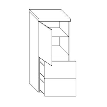 Burgbad Sinea 1.0 Highboard 40 cm Skizze