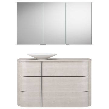 Burgbad Lavo 2.0 Badmöbel Set 63 - 122 cm, Spiegelschrank, Mineralguss-Aufsatzbe