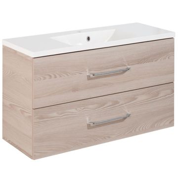 Fackelmann B.clever Waschtisch mit Unterschrank - 120 cm Alaska Esche