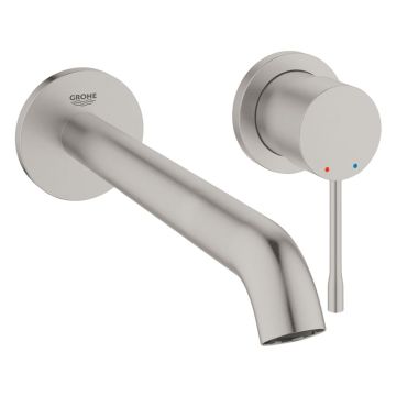 Grohe Essence Waschtischarmatur 2-Loch-Wandbatterie supersteel