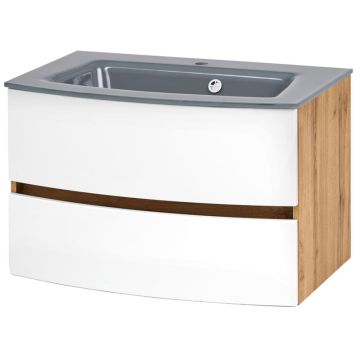 Held Möbel Kopenhagen Glasbecken mit Unterschrank 80 cm