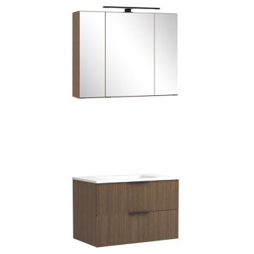 Held Möbel Glasgow Badmöbel Set - 80 cm, Spiegelschrank