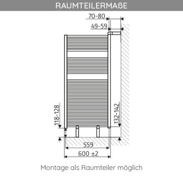 HSK Line Montagesets Raumteiler für Badheizkörper Line