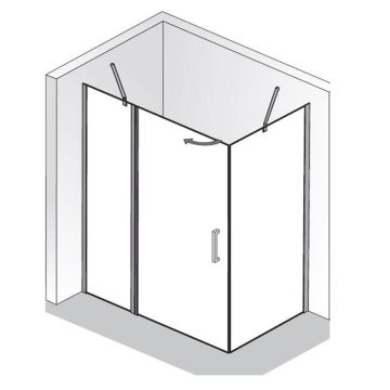 HSK Favorit Nova Drehtür mit Nebenteil + Seitenwand