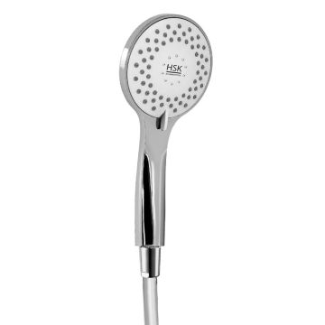 HSK Shower und Co Handbrause Rund inkl. Brauseschlauch, silber