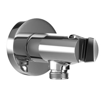 HSK Shower und Co Wandanschlussbogen Rund mit integriertem Handbrausehalter