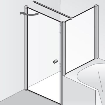 HSK Exklusiv 2.0 Duschtür mit verk. Seitenwand