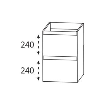 Laguna Highline 100 Unterschrank für Waschtischverlängerung - 60 cm Skizze