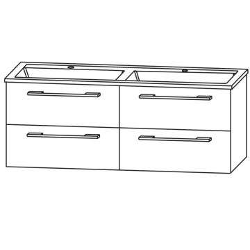 Laguna Spirit Waschtischunterschrank - 142 cm Skizze