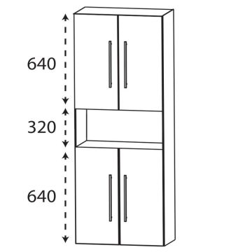 Laguna Ergänzungsschrank Hochschrank - 60 cm Skizze