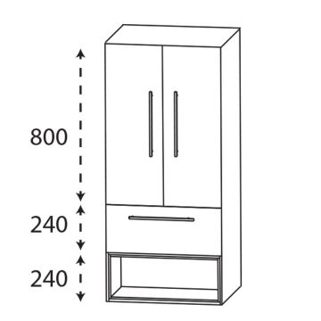 Laguna Ergänzungsschrank Mittelschrank - 60 cm Skizze