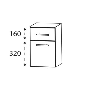 Laguna Ergänzungsschrank Unterschrank - 40 cm Skizze