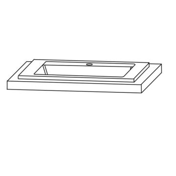 Laguna Platino 2.0 Einbauwaschtisch - 51,2 cm Skizze