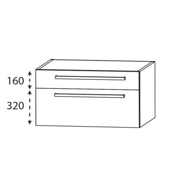 Laguna Platino 2.0 Waschtischunterschrank - 60 cm, Profilansicht