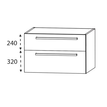 Laguna Platino 2.0 Waschtischunterschrank - 120 cm Skizze