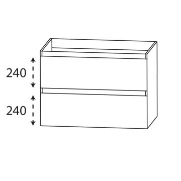 Laguna Reflex Waschtischunterschrank - 70 cm Skizze