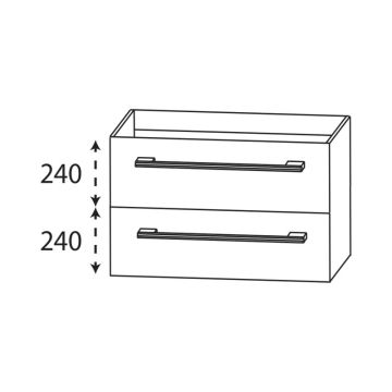 Laguna Reflex Waschtischunterschrank - 80 cm Skizze