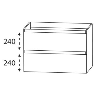 Laguna Reflex Waschtischunterschrank - 90 cm Skizze
