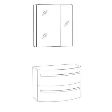 Marlin Bad 3040 - CITYplus Badmöbel Set 1-2 Skizze