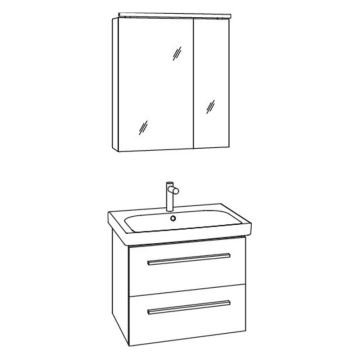 Marlin Bad 3060 Badmöbel-Set 1-5-L Skizze