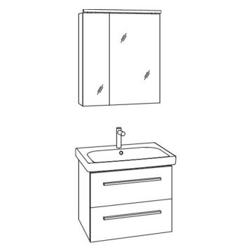 Marlin Bad 3060 Badmöbel-Set 1-5-R Skizze