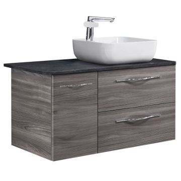 Pelipal PCON Aufsatzbecken mit Waschtischplatte und Unterschrank 107 cm