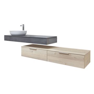 Pelipal PCON Aufsatzbecken mit Waschtischkonsole 215 cm