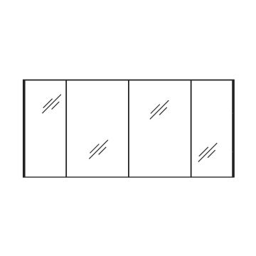 Pelipal PCON Spiegelschrank - 152 cm Skizze