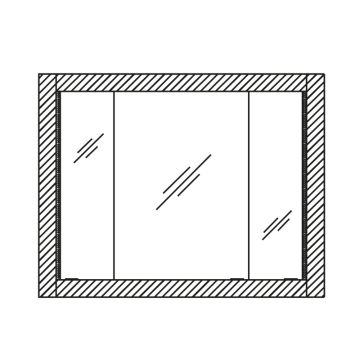 Pelipal PCON Einbauspiegelschrank 107 cm Skizze