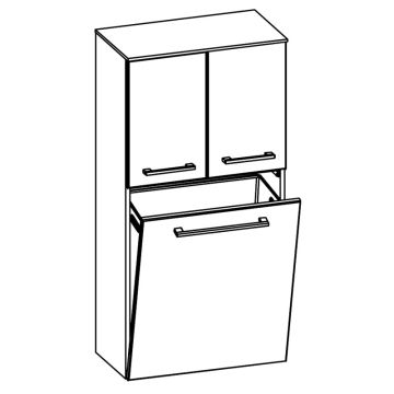 Pelipal Universelle Beimöbel Mittelschrank / Midischrank - 60 cm Skizze
