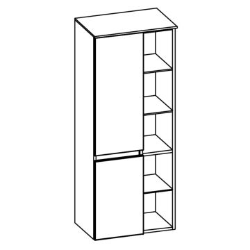 Pelipal Universelle Beimöbel Mittelschrank / Midischrank - 50 cm Skizze