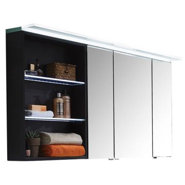 Puris Swing Spiegelschrank mit Regal 140 cm Serie C links