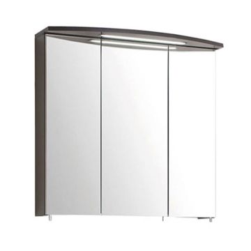 Puris Speed Spiegelschrank mit 3 Spiegeldrehtüren und LED Einbauleuchte