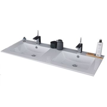 Puris Fresh Möbelwaschtisch Keramik 122 cm Doppelwaschtisch