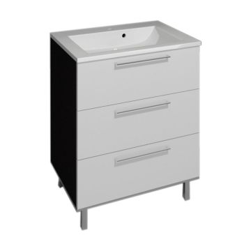 Puris Quada Mineralguss-Waschtisch und Waschtischunterschrank 70 cm