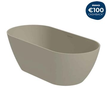 Riho Solid Surface Oval-Badewanne Bilbao Pebble Grey