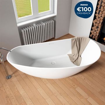 Riho Freistehende Badewanne Granada - Solid Surface - 170 / 80, weiß matt
