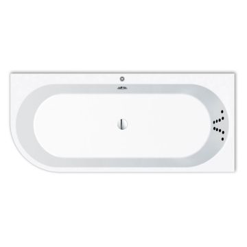 Repabad Livorno 180 x 80 cm, oval F links, mit Rückentherapie