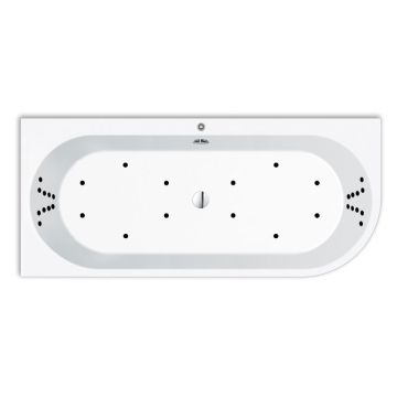 Repabad Livorno 180 x 80 cm, oval F rechts, mit Aqua-Comfort