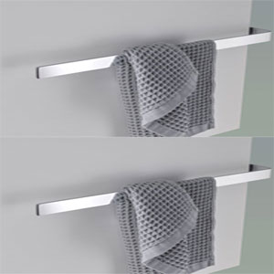 Handtuchhalter: mit zwei Handtuchhalter, einseitig offen, 290 mm in chrom