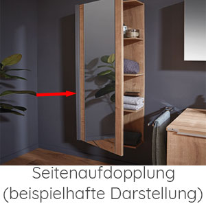 Seitenaufdopplung: 640 mm Höhe - 160 mm Tiefe